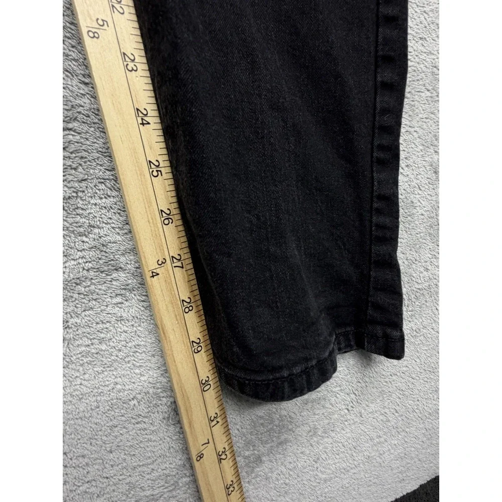 Levis 502 Jeans Mens Measured 37x30 Black Tapered Dark‎ Wash Denim Stretch